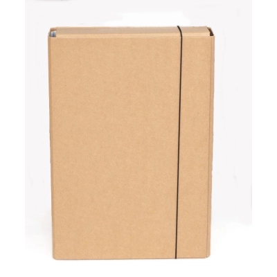 Teczka A4 z gumką Kraft 9cm EKO brązowa